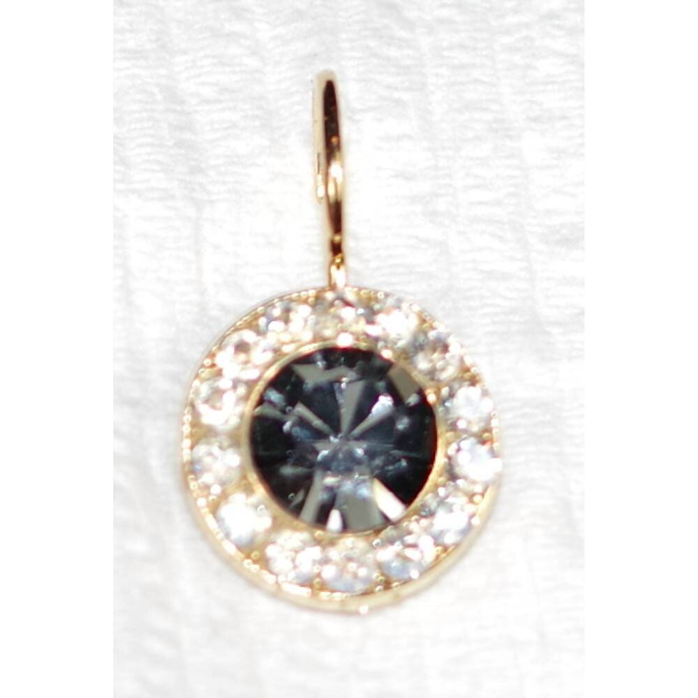 NEW MARIANA women's black orchid earrings in clear/ grey